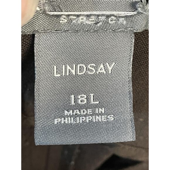 Womens Lindsay Dress Pants 18 Long Brown Stretch Trouser Bootcut Career Zip Fly - Picture 8 of 9